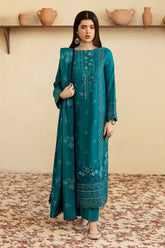 R-1206 | 3Pc Unstitched Suit Embroidered Karandi Collection Reet By Ramsha